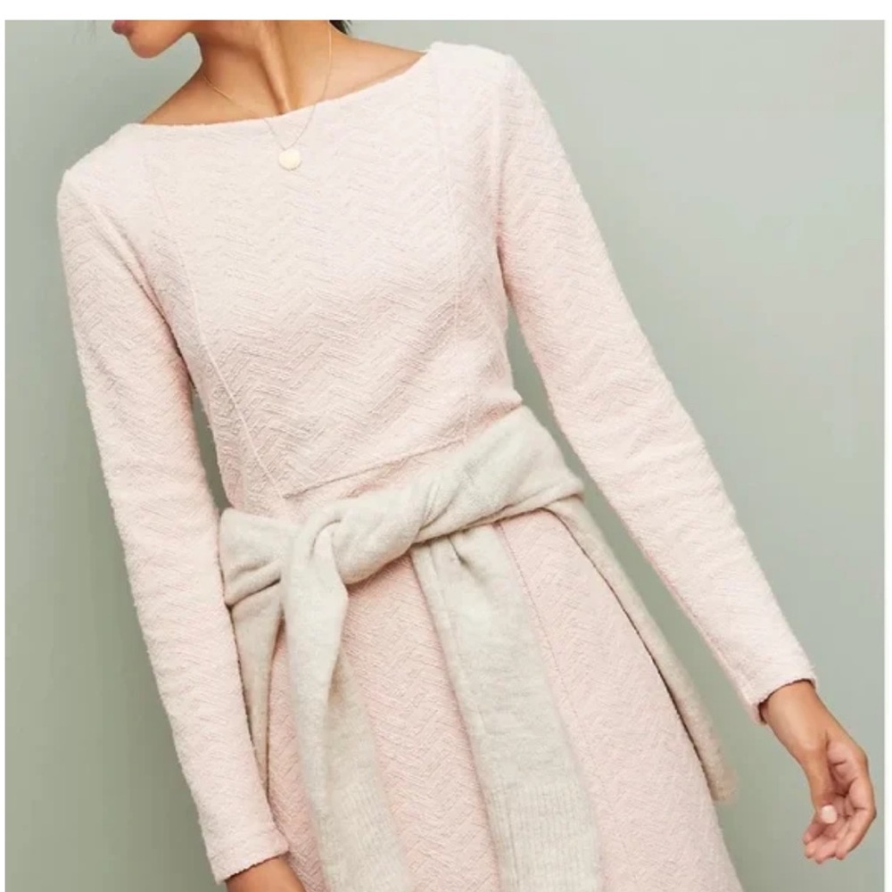 Saturday Sunday Boucle Pink Blush Dress by Anthropology Size Small